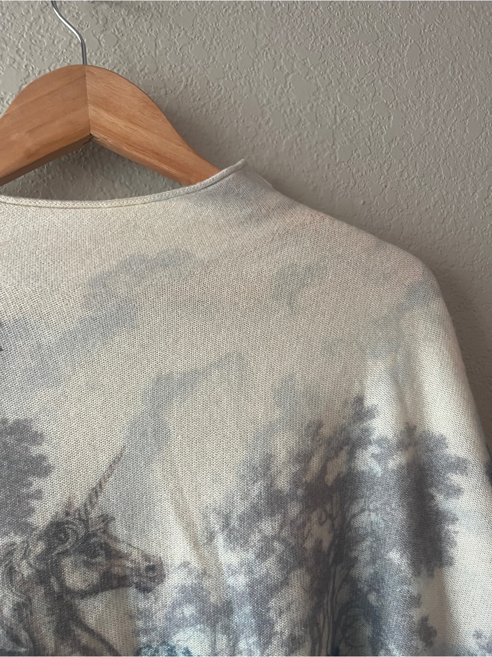 Pilcro The Alani Cashmere Mock Neck Sweater Victorian Art Deco Print XL - Picture 4 of 11